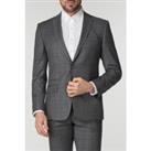Ben Sherman Grey with Blue Overcheck Tailored Fit Men's Suit Jacket