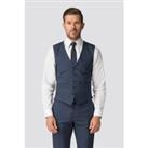 Scott & Taylor Blue Check Tailored Fit Waistcoat