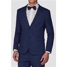 Red Herring Branded Blue Glitter Flecked Skinny Fit Men's Suit Jacket