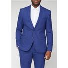 Limehaus Warm Blue Texture Skinny Fit Men's Suit Jacket
