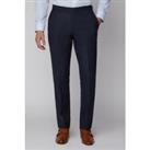 Racing Green Tailored Fit Navy Blue Texture Men's Trousers