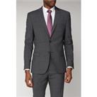 Limehaus Charcoal Grey Semi Plain Slim Fit Men's Suit Jacket