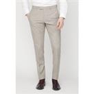 Racing Green Sand Donegal Tailored Fit Beige Men's Suit Trousers