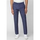 Limehaus Navy Blue Speckle Texture Slim Fit Men's Suit Trousers