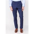 Jeff Banks Stvdio Blue Textured Peformance Tailored Fit Men's Suit Trousers