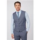 Racing Green Tailored Fit Light Blue Check Waistcoat