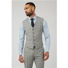 Limehaus Grey With Peach Check Waistcoat