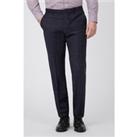 Ben Sherman Slim Fit Navy Blue with Grey Check Men's Trousers