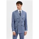 Selected Homme Slim Fit Blue Double Breasted Double Breasted Men's Suit Jacket