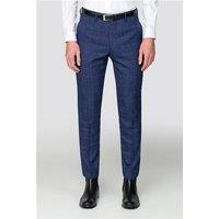 Marc Darcy Harry Indigo Check Men's Slim Fit Trousers. Blue by Suit Direct