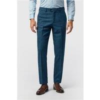 Marc Darcy Slim Fit Dion Blue Tweed Herringbone Check Men's Trousers