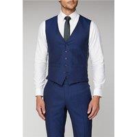 Racing Green Blue Texture Tailored fit Waistcoat