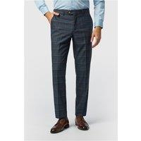 Marc Darcy Tailored Fit Jenson Navy Blue Check Men's Suit Trousers