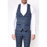 Marc Darcy Tailored Fit Scott Blue Waistcoat