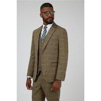 Marc Darcy Tailored Fit Ted Tan Check Men's Suit Jacket