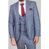 Marc Darcy Slim Fit Blue Abbot Tweed Men's Suit Jacket