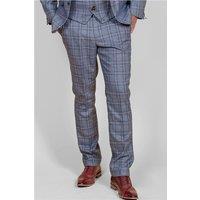 Marc Darcy Slim Fit Blue Abbot Tweed Men's Trousers