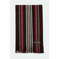 Racing Green Red, Black And Grey Stripe Scarf