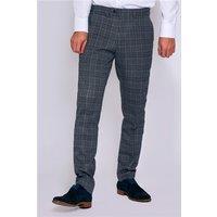Marc Darcy Enzo Blue Grey Men's Slim Fit Trousers