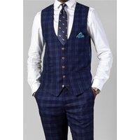 Marc Darcy Slim Fit Chigwell Blue Tweed Waistcoat