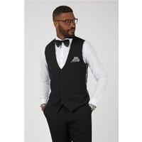 Marc Darcy Slim Fit Dalton Black Tuxedo Waistcoat