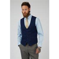Marc Darcy Slim Fit Single Breasted Kelvin Royal Blue Waistcoat