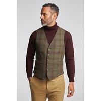 Jeff Banks Green Check Waistcoat by Suit Direct