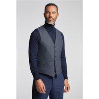 Jeff Banks Navy Blue Birdseye Waistcoat by Suit Direct