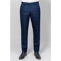 Marc Darcy Edinson Navy Blue Sky Check Men's Slim Fit Trousers