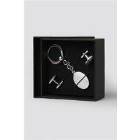 Grey Men's Suit Jacket Direct Circle Cufflinks and Keyring by Suit Direct