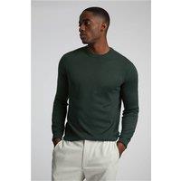 Limehaus Knitted Crew Neck Jumper Green, Cotton
