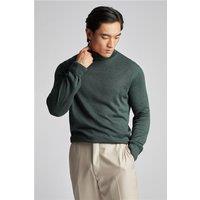 Limehaus Knitted Roll Neck Jumper Green, Cotton