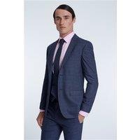Limehaus Airforce Berry Overcheck Blue Men's Slim Fit Suit Jacket