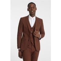 Farah Lars Tobacco Semi Plain Men's Slim Fit Suit Jacket