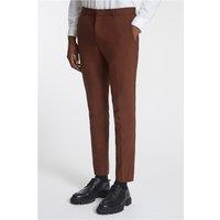 Farah Lars Tobacco Semi Plain Men's Slim Fit Trousers, Brown