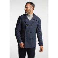 Jeff Banks Navy Blue Double Breasted Overcoat by Suit Direct