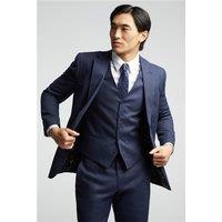Alexandre Tailored Fit Navy Blue Linen Men's Suit Jacket