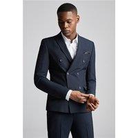 Limehaus Slim Fit Double Breasted Navy Blue Men's Suit Jacket by Suit Direct