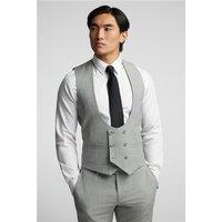 Alexandre of England Tailored Fit Ice Grey Check Waistcoat by Suit Direct