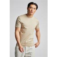 Limehaus 100% Egyptian Organic Cotton Crew Neck Regular Fit T-Shirt, Egyptian Cotton, Beige