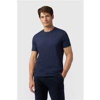 Limehaus 100% Egyptian Organic Cotton Crew Neck Regular Fit T-Shirt, Egyptian Cotton, Navy