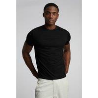 Limehaus 100% Egyptian Organic Cotton Crew Neck Regular Fit T-Shirt, Egyptian Cotton, Black