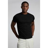 Limehaus 100% Egyptian Organic Cotton Crew Neck Regular Fit T-Shirt, Egyptian Cotton. Black by Suit Direct