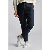 Limehaus Slim Fit Navy Blue Pleated Men's Trousers