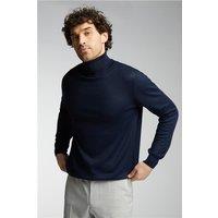 Limehaus Merino Knit Roll Neck Jumper Navy Blue