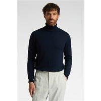 Limehaus Merino Knit Roll Neck Jumper Navy Blue