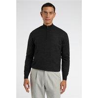 Limehaus Merino Knit Zip Turtle Neck Jumper Grey