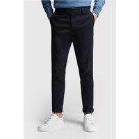 Limehaus Tailored Fit Navy Blue Chinos, Cotton