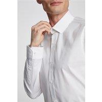 Limehaus White Mens Shirt, Long Sleeve, Slim fit, Stretch Fabric