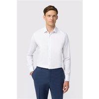 Limehaus White Mens Shirt, Long Sleeve, Slim fit, Double Cuff, Stretch Fabric